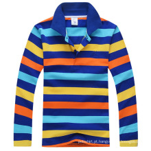 Atacado Long Sleeve Stripe Crianças / Mens Polo T-shirts